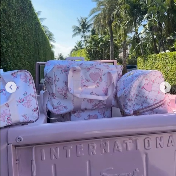 LOVESHACKFANCY STATE WEEKENDER BAG VIRAL ROSA BEAUX BOW PRINT - Picture 2 of 4